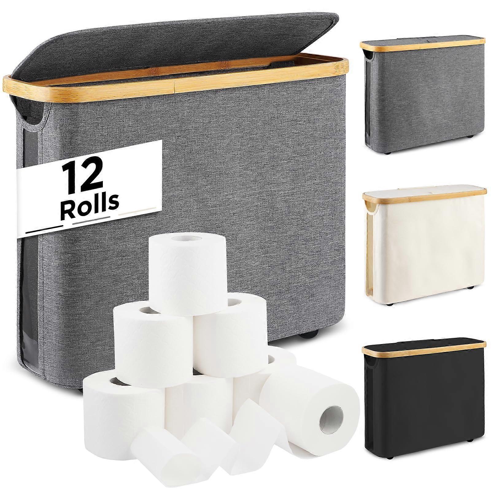 Foldable Free Standing Toilet Paper Holder for Bathroom Storage, 26L Capacity, Space-Saving Design, Modern White Finish