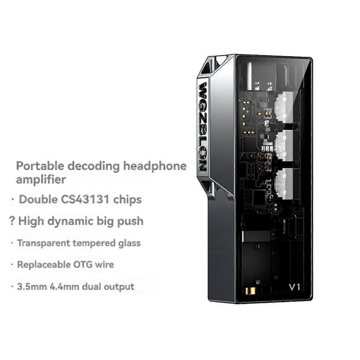 V1 Audio Decoder Headphone Amplifier Dual CS43131 Chips Portable Amplifier with High Quality Wirin