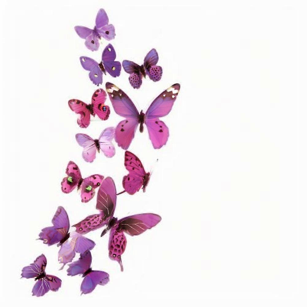 12PCS Beautiful 3D Artificial Butterfly Wall Stickers Self-Adhesive Home Office decorative Decal Murals