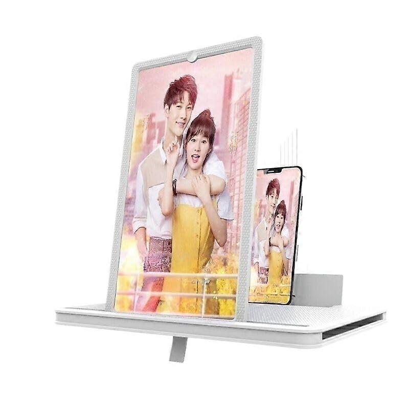 Adjustable Phone Screen Magnifier Stand For iPhone And Android Compatibility HD Blue Light Protection Foldable White
