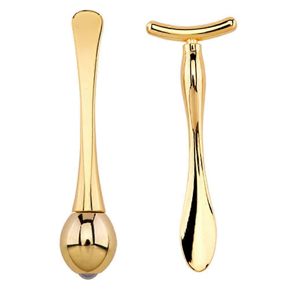 Menstrual Metal Eye Cream Applicator for Reducing Bloating, Wrinkles, Dark Circles - Gold Color Face Massage Tool
