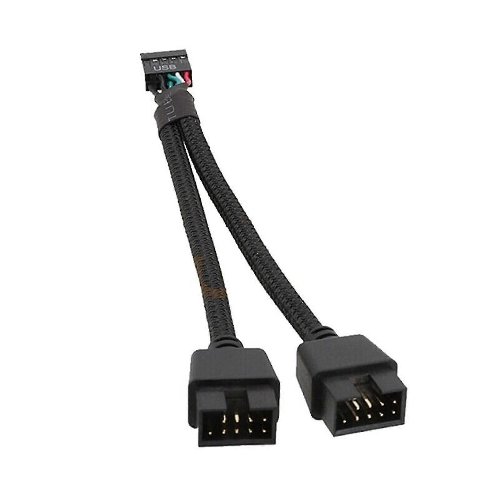 Μητρική πλακέτα USB 2.0 9 κεφαλίδα 1 καρφιτσών σε 2 προσαρμογέας θραυστών πλήμνων επέκτασης Μετατροπή Js