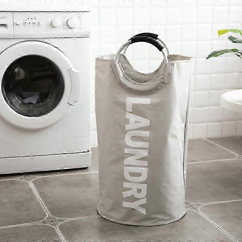 Dirty laundry basket in gray fabric 82L-with handle -Foldable