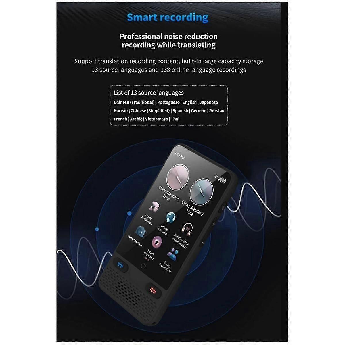 New Ai Intelligent Translator 138 Languages Recording Translation Simultaneous Interpretation Conference Translator