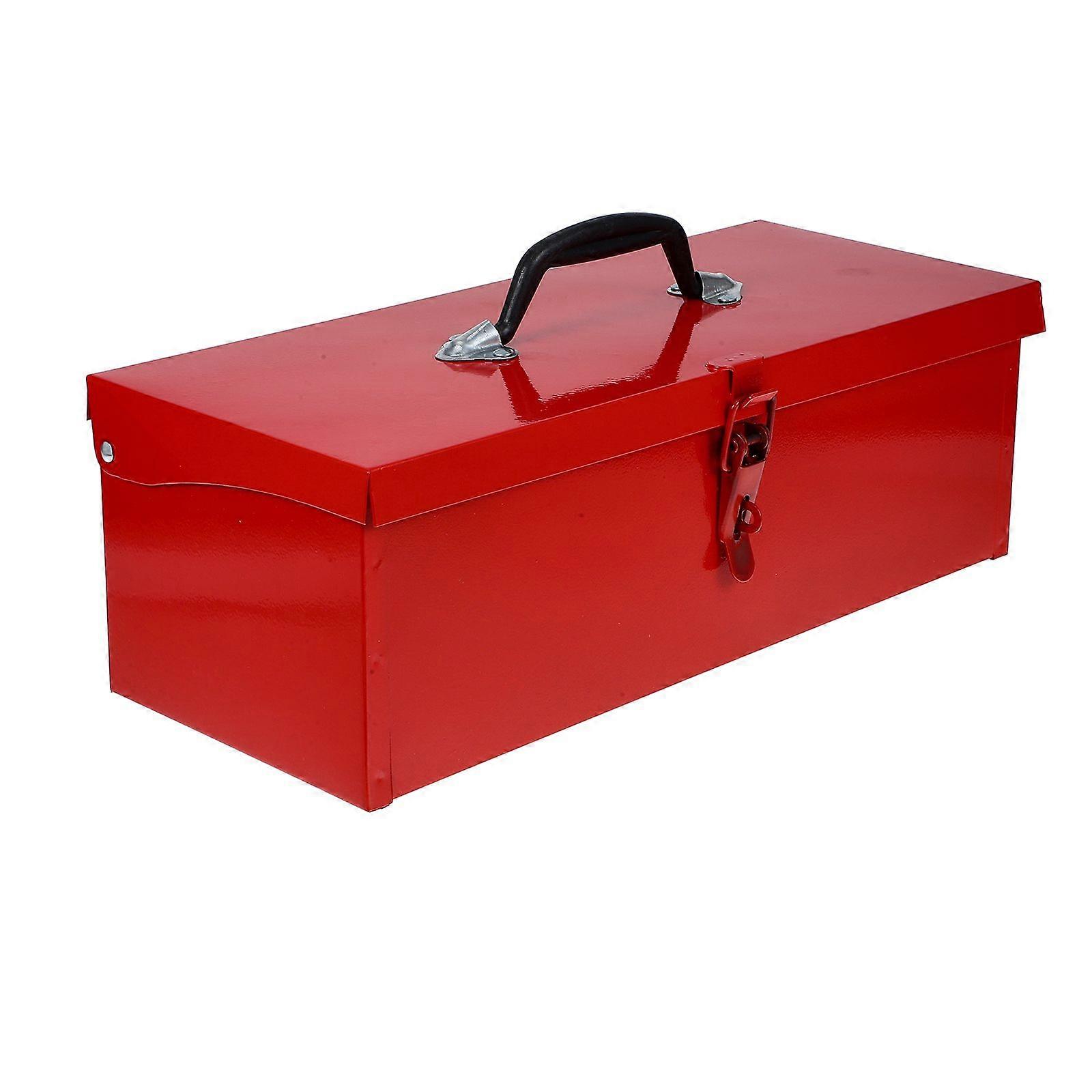 1Pc Iron Sheet Tool Box Household Tool Storage Case Red Portable Toolbox