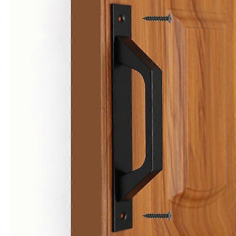 Black garden gate D shape door handle 200mm  2pcs