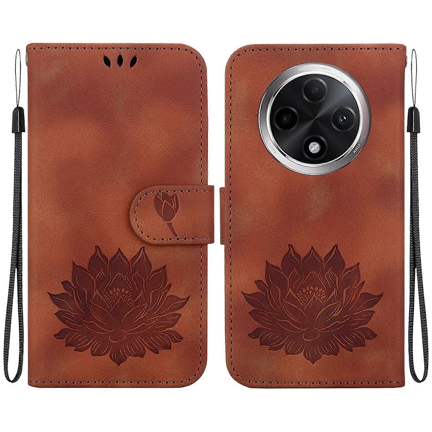 Lotus Embossed Leather Phone Case