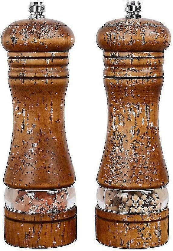Pepparkvarn, salt- och pepparkvarnsset i trä, 2-pack, retro
