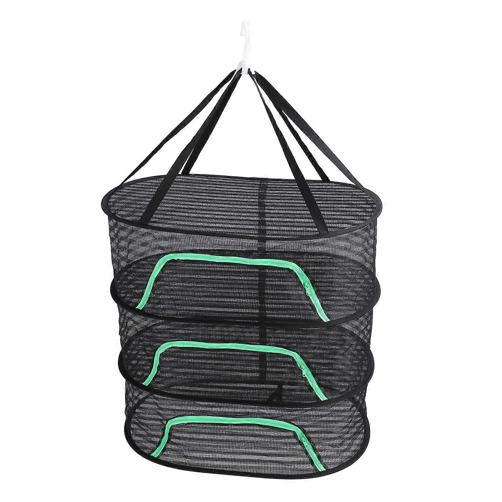 Hanging Drying Mesh, Mesh Drying Rack with Zipper, Foldable Hanging Mesh Drying Rack for Fish Vegetable Fruits Petal