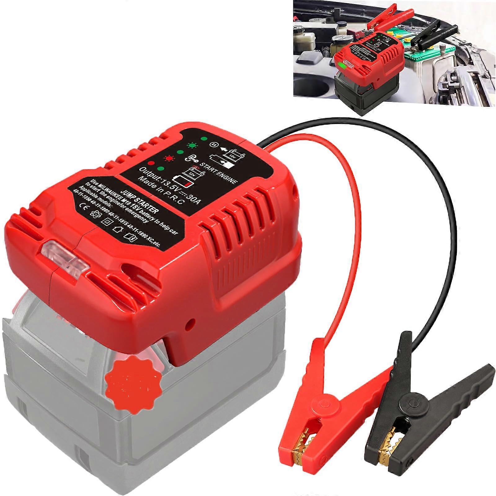 Car Jump Starters Adapter Compatible with Milwaukee 18V MAX Batteries with 11AWG Jump kit Cable