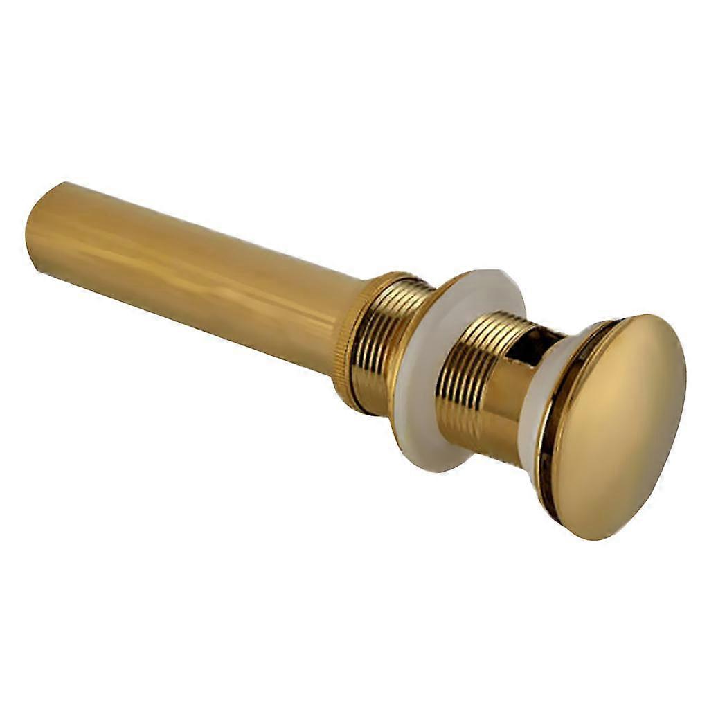 Chrome Slotted Click Basin Sink Tap Push Button Waste Disc Up Plug Gold