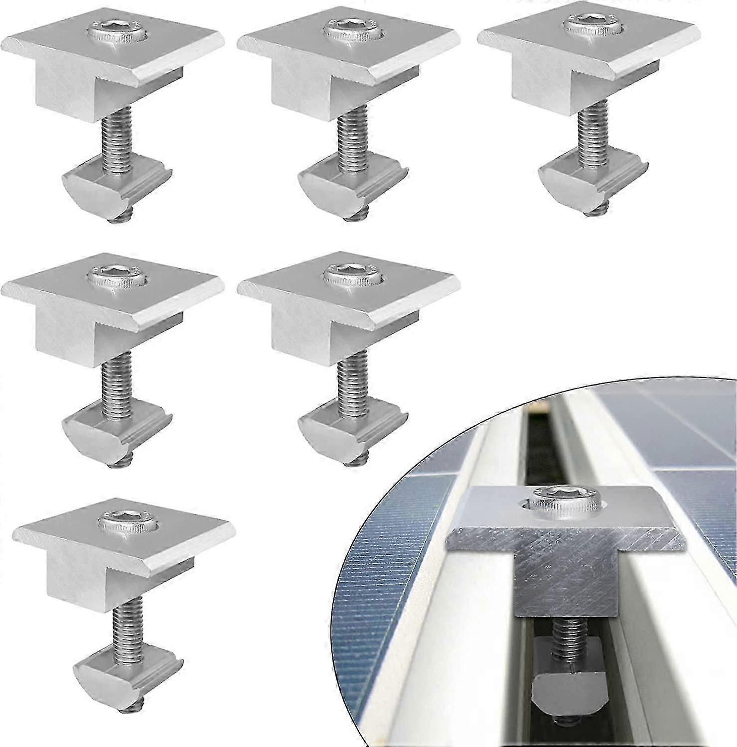 Fixing solar panels central clamps for solar panels T for framed panels (6 pieces, 35mm)