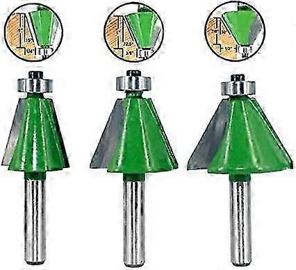Multi-tool 3pcs 8mm shank 15/22. 5/30 Degree Router Bit Chamfer Edge Edging Woodworking Cutter Plumbing Tools