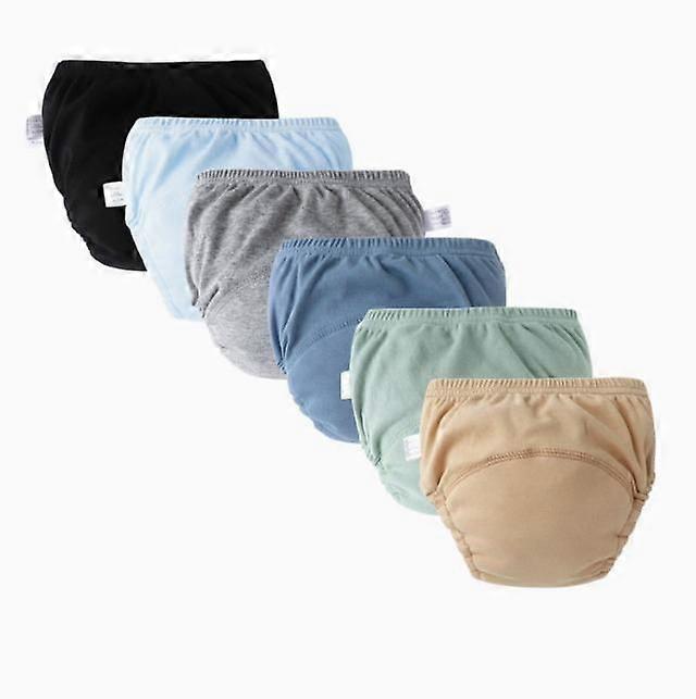 6 st träningsbyxor för småbarn, andningsbara blöjshorts för potträning, bomullsbyxor för pojkar och flickor, snygga träningsbyxor