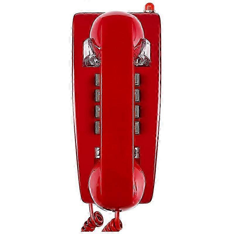 Classic Red Landline Wall Phones with Mechanical Ringing