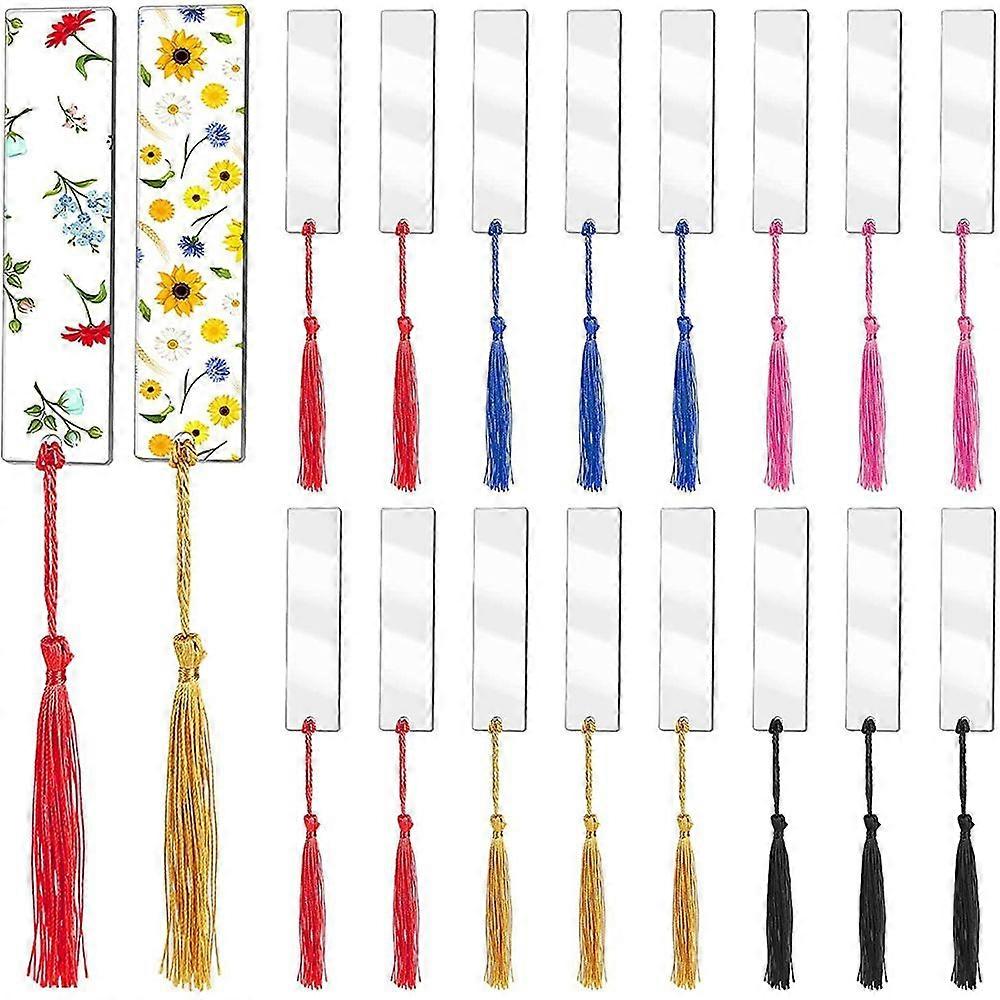 Set of 20 Empty Acrylic Bookmarks with Mini Pendant for DIY Projects and Gift Tags
