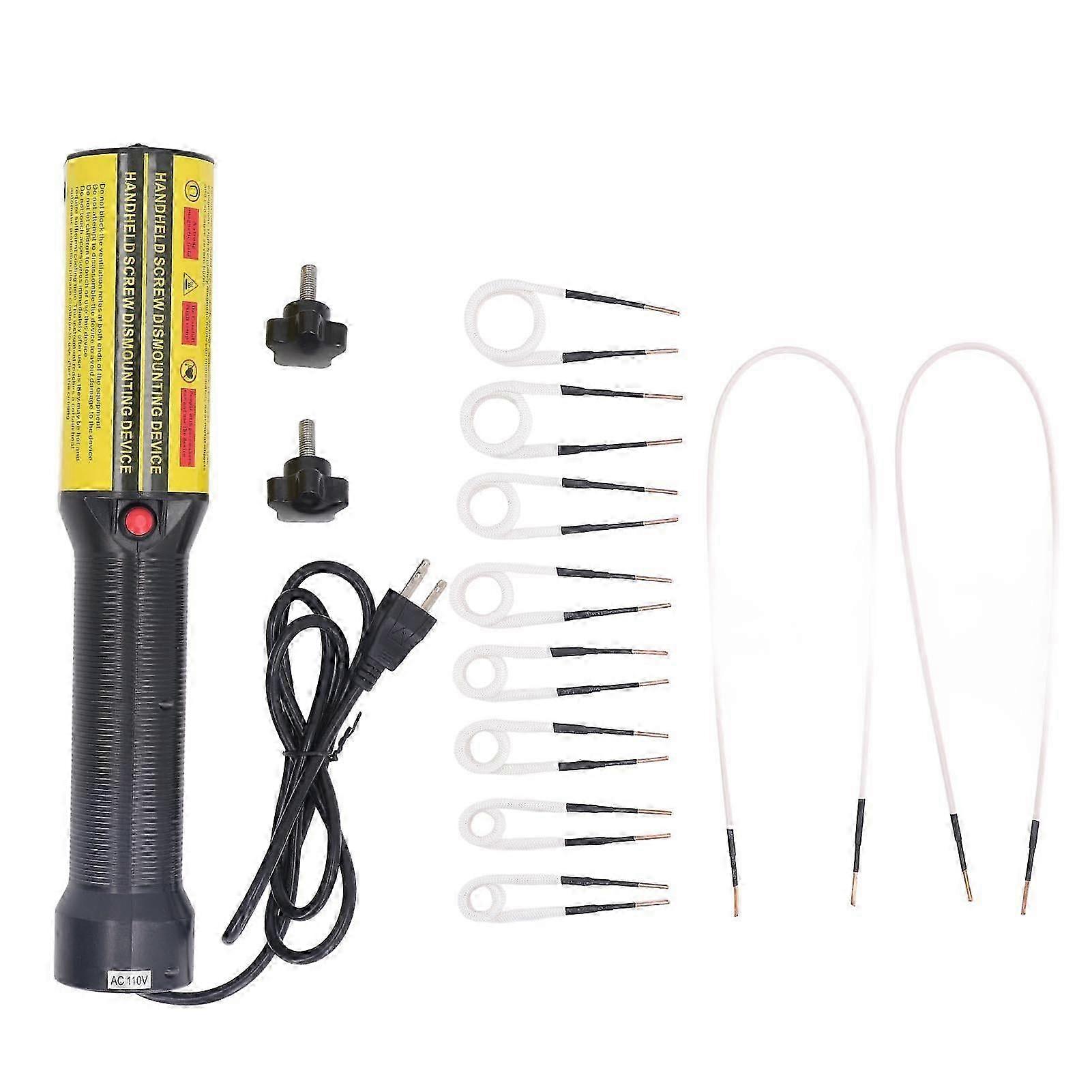 1200W Magnetic Induction Heater With 10 Brass Heating Coils Rusty Screw Nut Removal Tool Handheld Heater Kit Us Plug 110v 12a