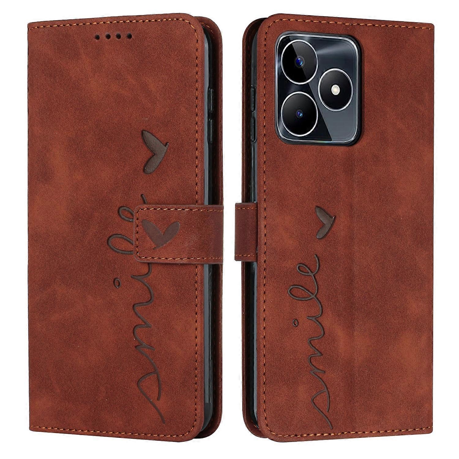 Skin Feel Heart Pattern Leather Phone Case