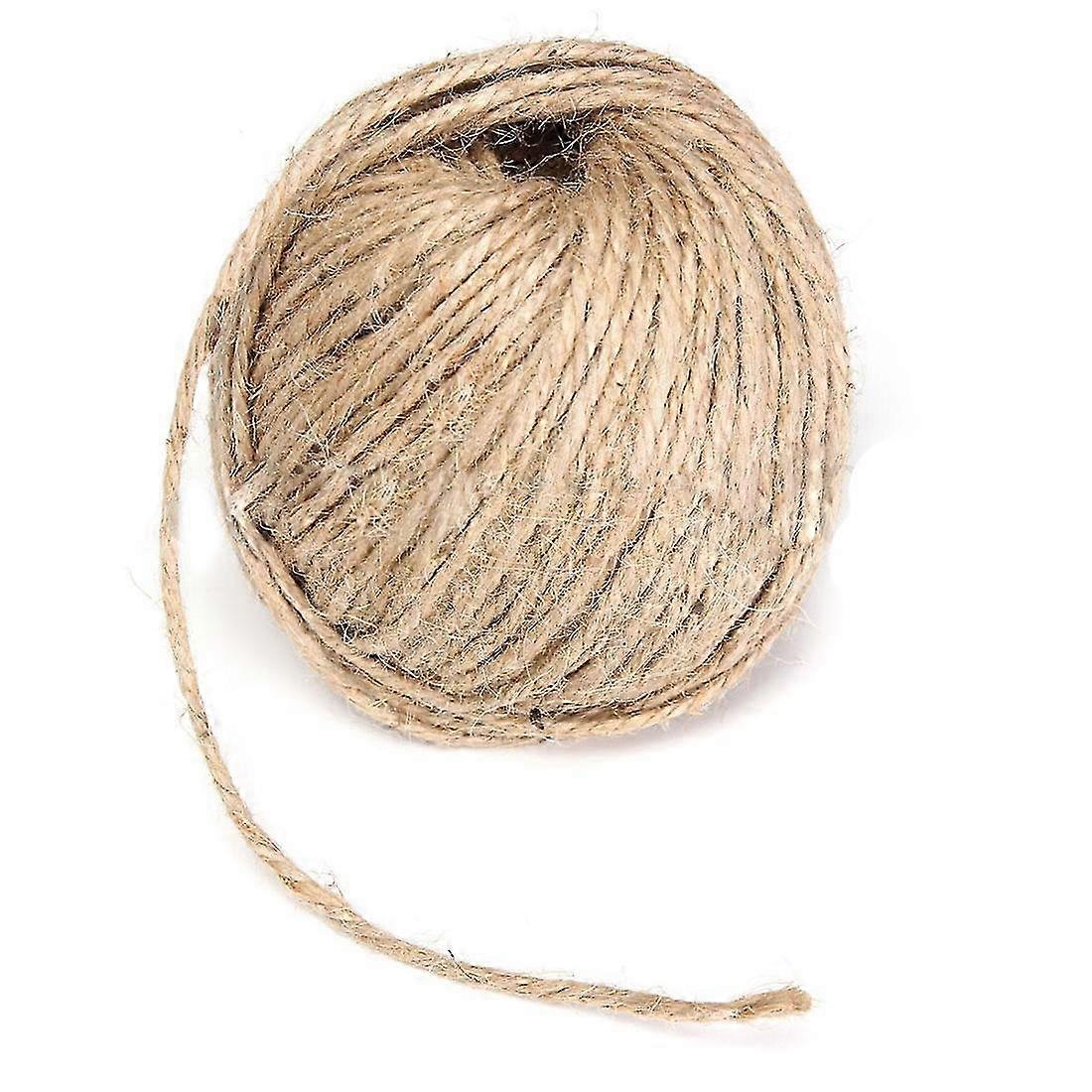 Natural Jute Twine 3mm Brown Rustic Cord String Rope for DIY Craft, Macrame, Gift Wrapping 50M