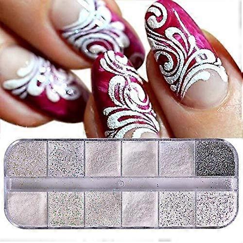 RD51646 Rhinestone 12 Nail Sequ Gold Silver Heart Butterfly Patch Set