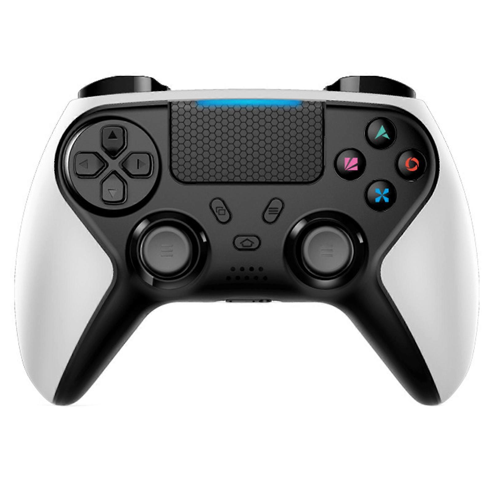 Wireless Game Controller Bluetooth-compatible Gamepad Double Motor Vibration Include Battery Multiple Platform Support black with white