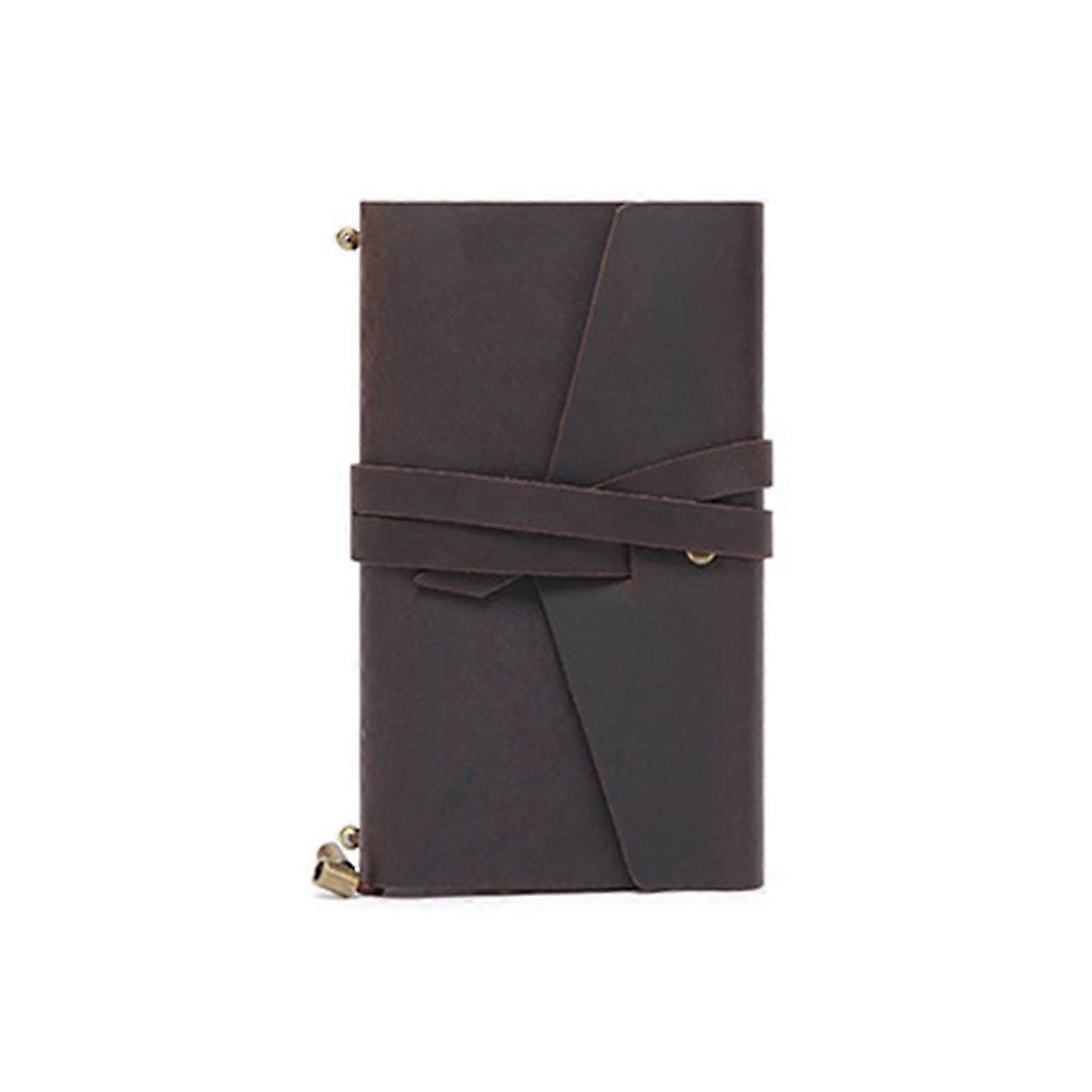 Crazy Horse Leather Journal Notebook Retro Handbook Diary Notepad Sketchbook Dark Brown M