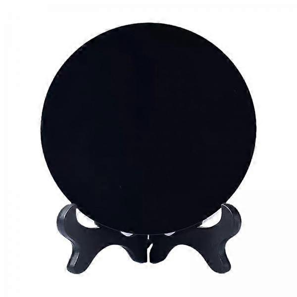 4xObsidian Circle Disc Mini Black Round Mirror Scrying Mirror M