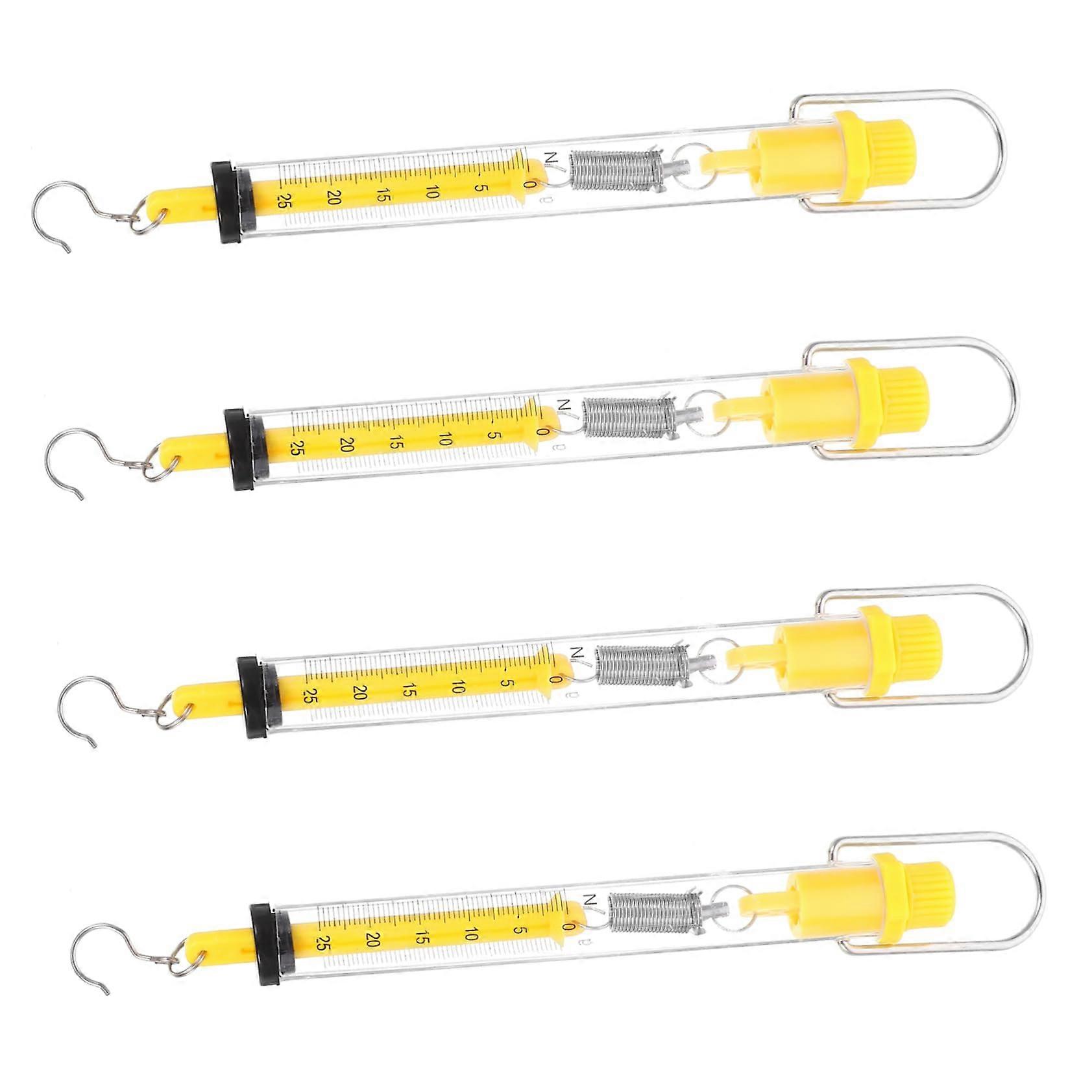 4 pieces spring scale dynamometer ton force gauge hook scale for physics experiments portable precision measuring device with clear gram ton