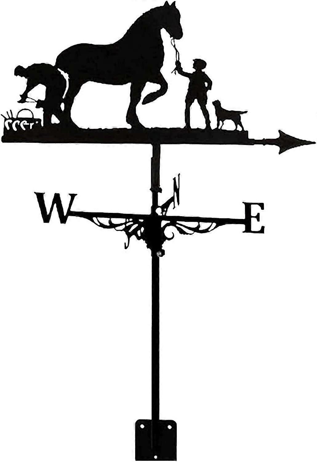 Weather vane Living scene, decoration weather vane, wind direction indicator kit outdoor garden lawn metal holder wind vane