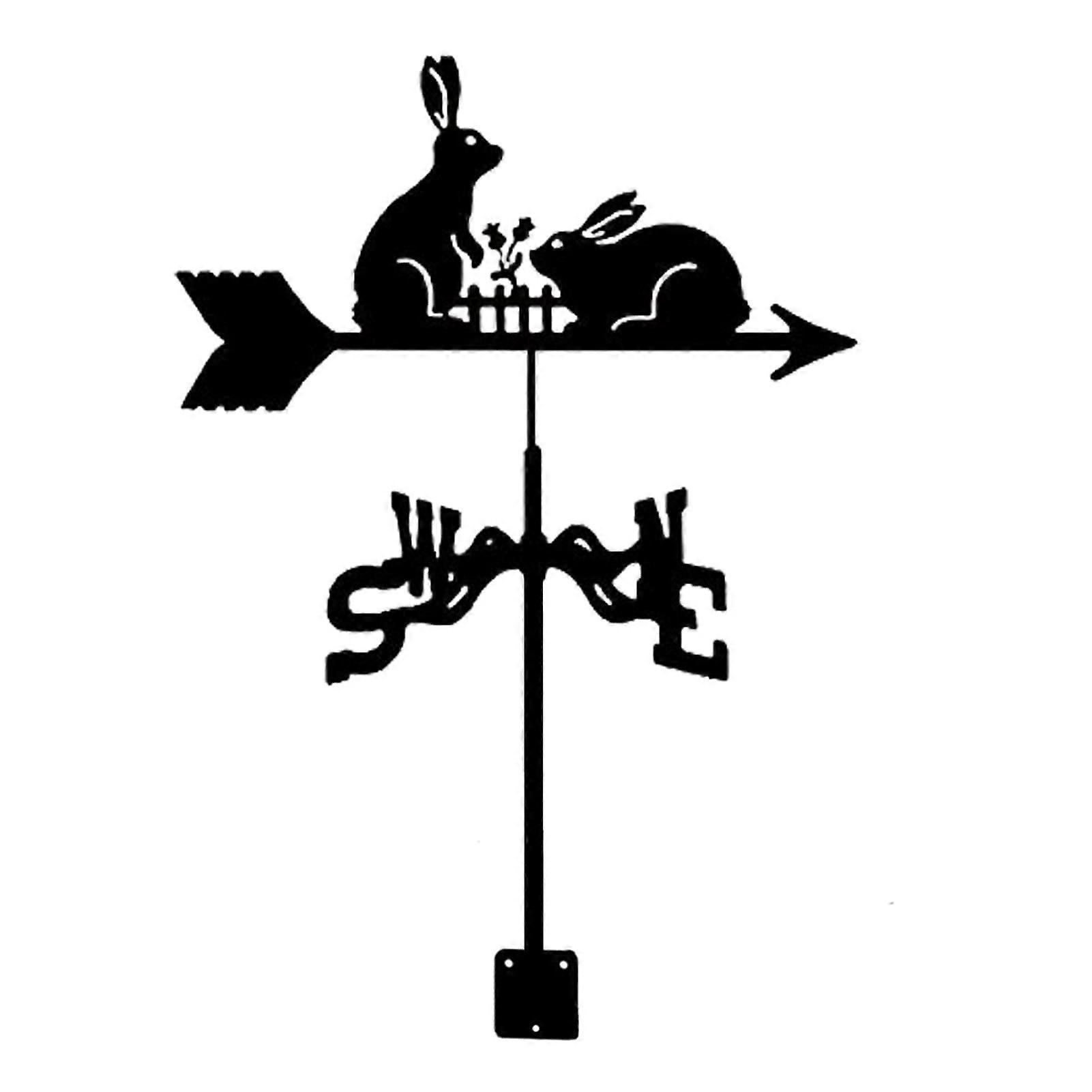 Weather vane made of metal with animal ornament, garden stake, wind direction indicator – rabbit