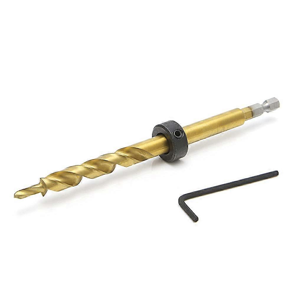 Hex Bag Hole 3/8 Twist Step Drill Stop Collar Set for Jig Guide