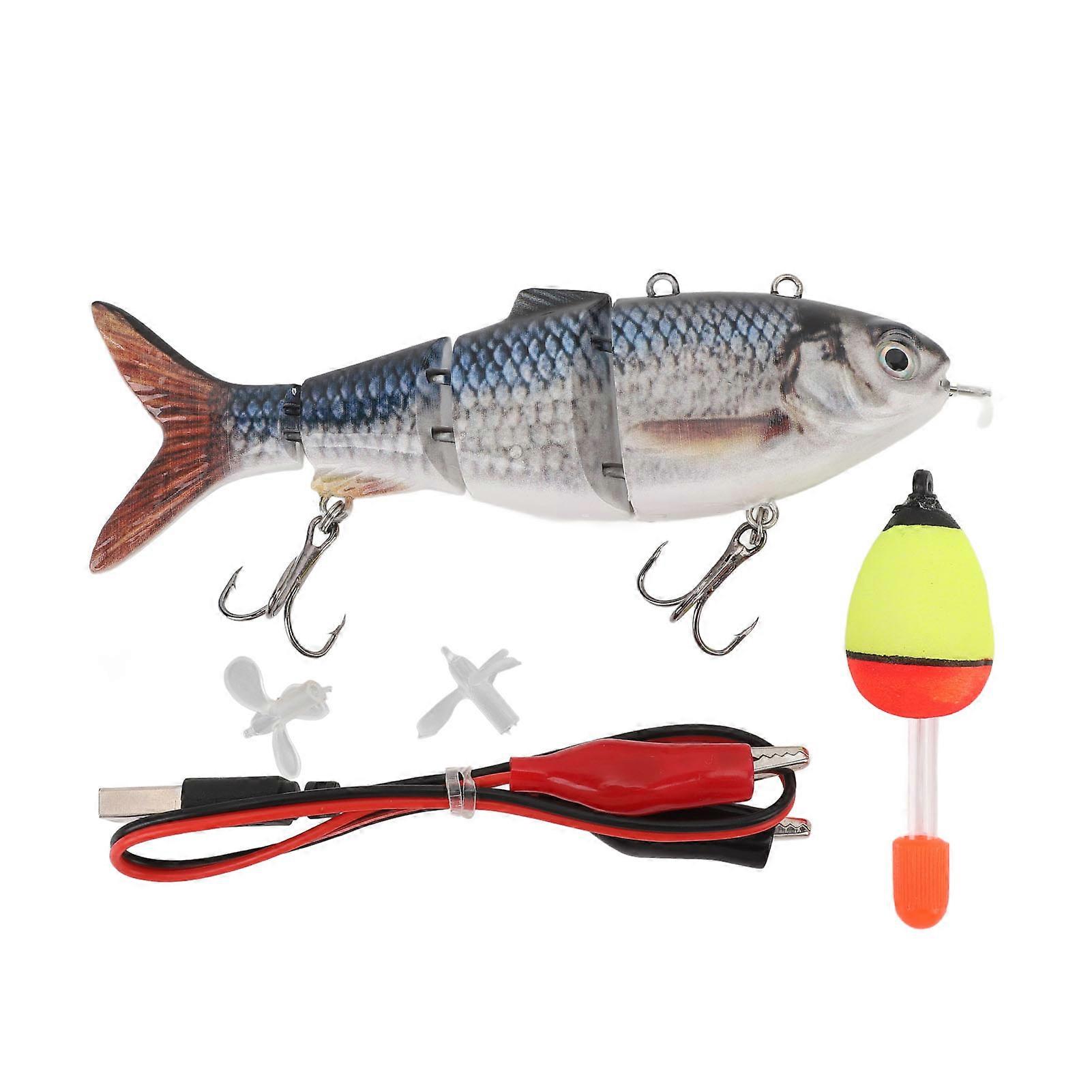 USB Rechargeable Electric Lure, Lifelike Multi-Jointed Automatic Swimming Bait with LED Light for Fishing BL‑2042