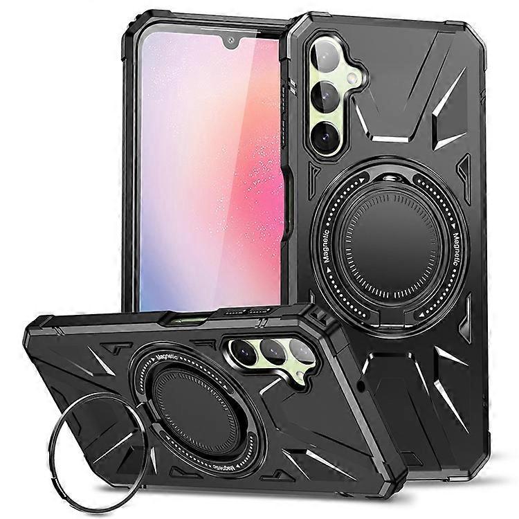 Compatible For Samsung Galaxy A24 4G / A25 5G (Global) (161.0 x 76.5 x 8.3mm) Case Rotatable Kickstand TPU+PC Cover