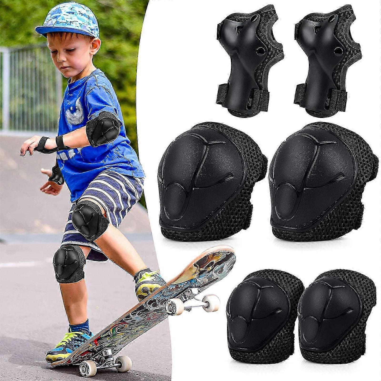 Skeittilaudan suojavarusteet 6 In 1 Suojavarusteet Polvisuojat Säädettävä setti lapsille Polvi- ja kyynärpääsuojat