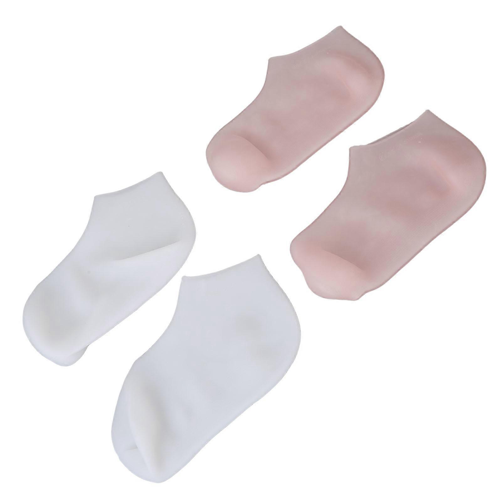 2ペアシリコン保湿ソックスホームビーティーサロンスパドライひび割れた足のケア軟化ソックス