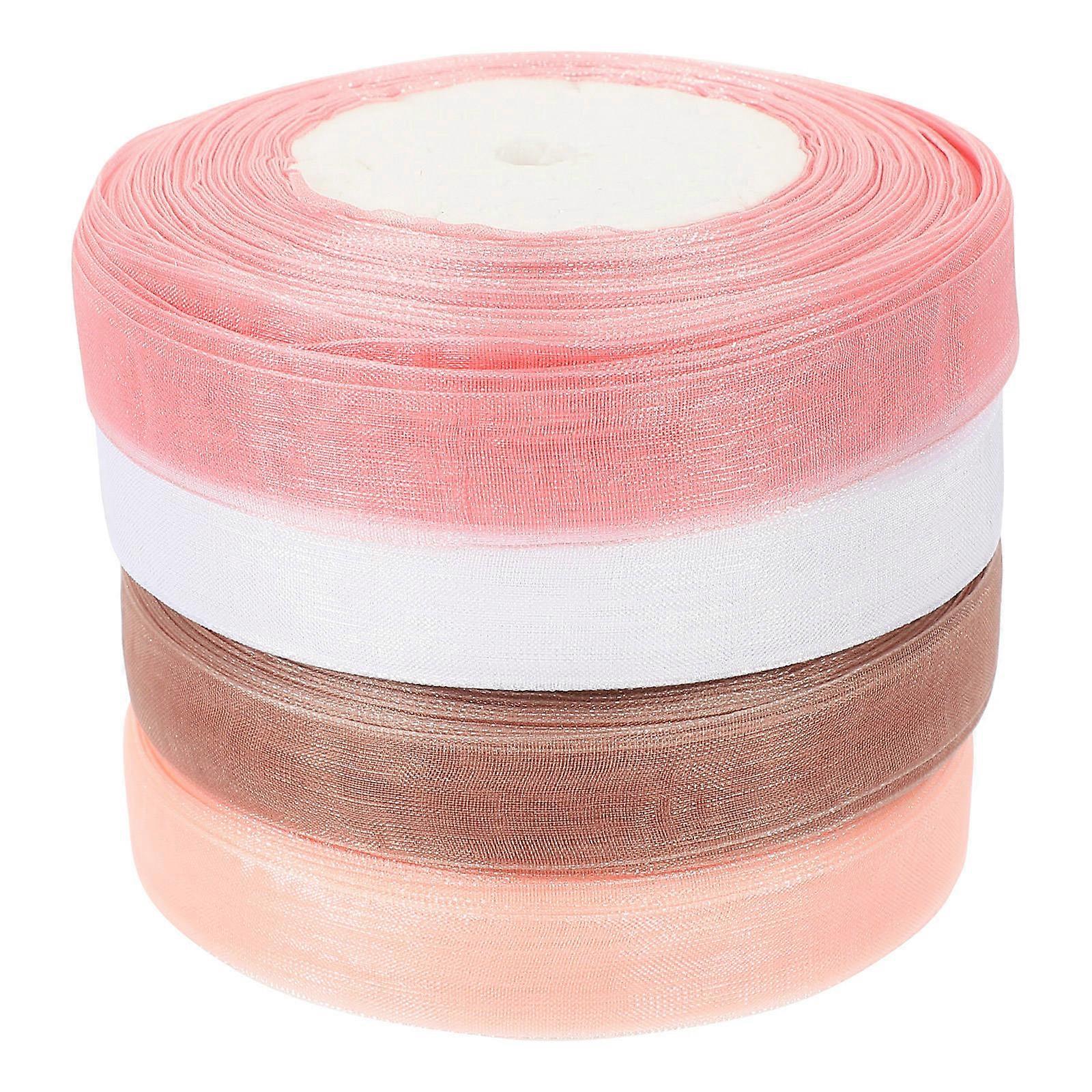 Ribbon Ornaments Decorative Ribbons Craft Projects Family Gatherings 4500cm Length 1.5cm Width DIY 4 Rolls