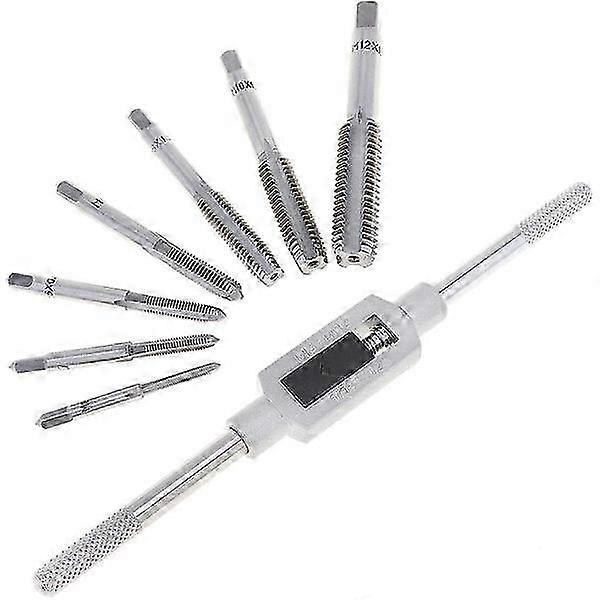 8-Piece HSS Tap and Die Set, M3-M12 Taps with 1/16-1/2 Wrench, Precision Threading Tools