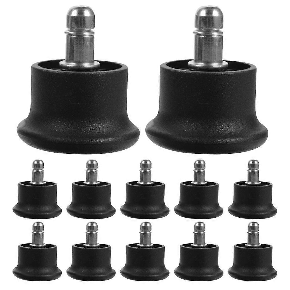 Chair Casters Replacement Noise Reduction For Hard Floors Metal Round 12Pcs