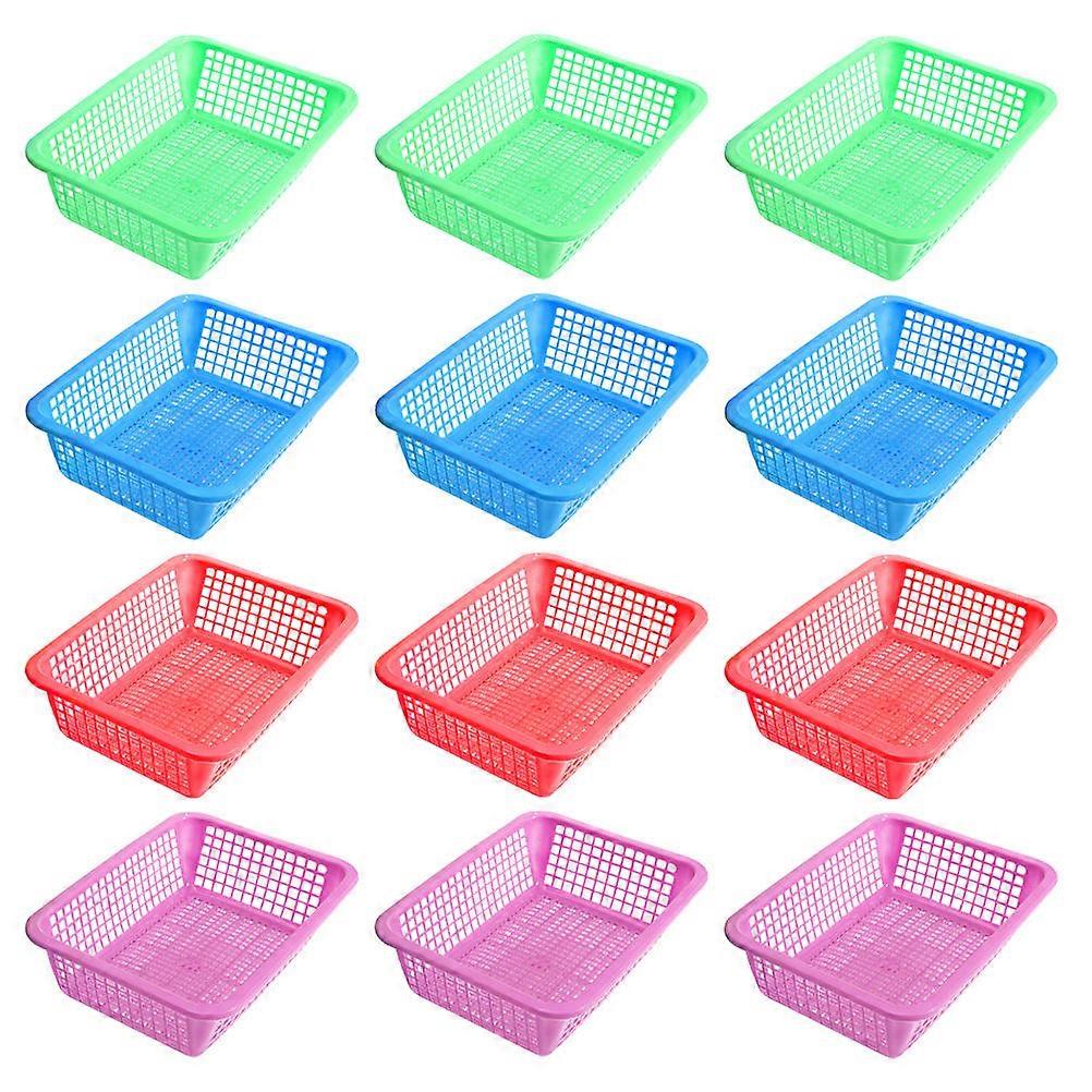 Display Baskets Food Baskets Serving Rectangular Shape Plastic Material Corrosion Resistant 26.00X19.00X7.00cm 12Pcs