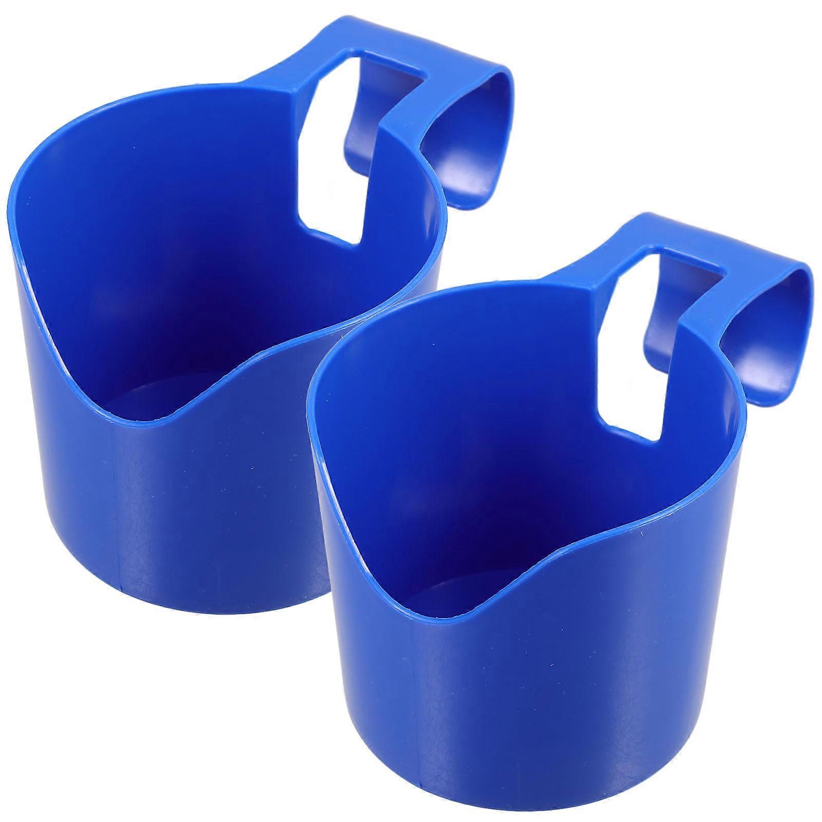2pcs Plastic Above Ground Pool Drink Holder Hook Type Beverage Rack for Pools, Beach, Camping & Outdoor Activities Securely Holds Bottles, Cans &