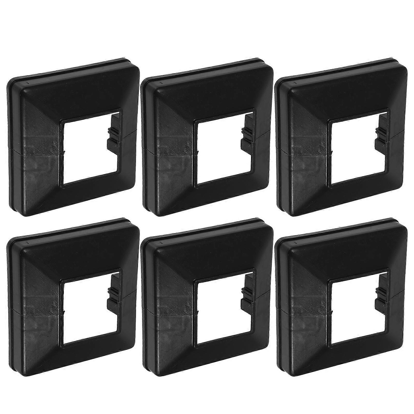 Railing Decorative Cover Post Base Enhance Appearance For DIY Projects 6Pcs Black PVC