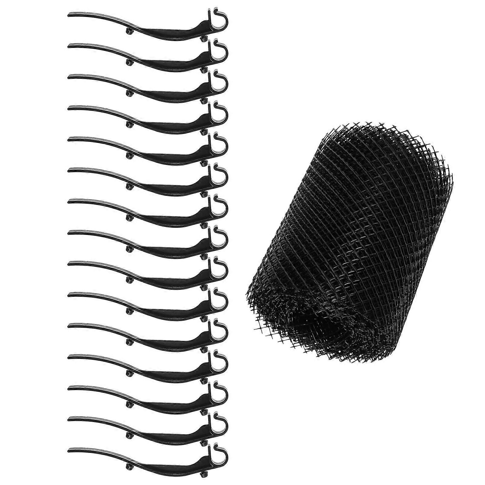 Gutter Guard Mesh Guttering Leaf Guard Garden Mesh Design 600X16X0.1CM Black Prevent Clogging 1Set