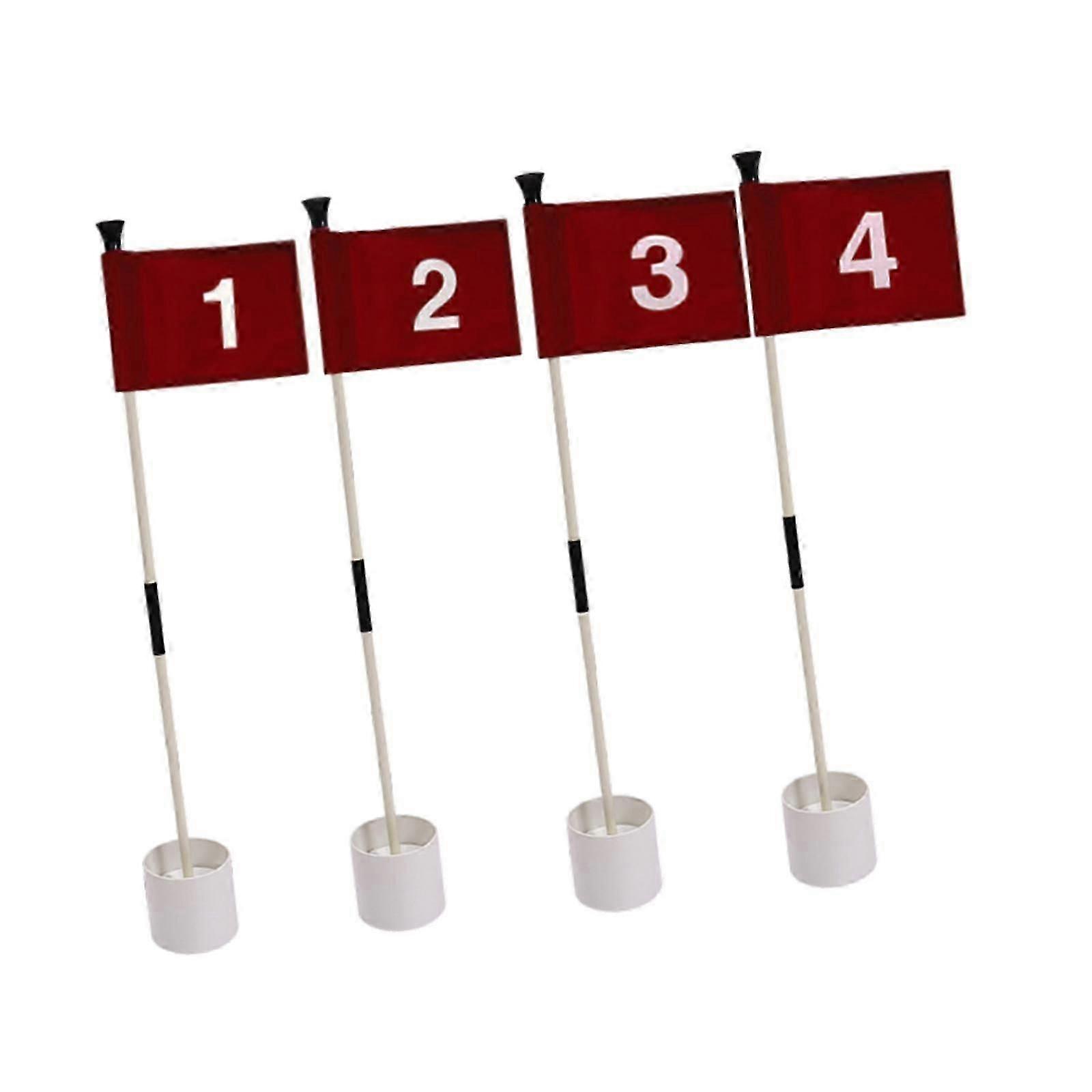 4x Flagi golfowe Numerowana flaga golfowa i kubek do treningu na trawniku na podwórku
