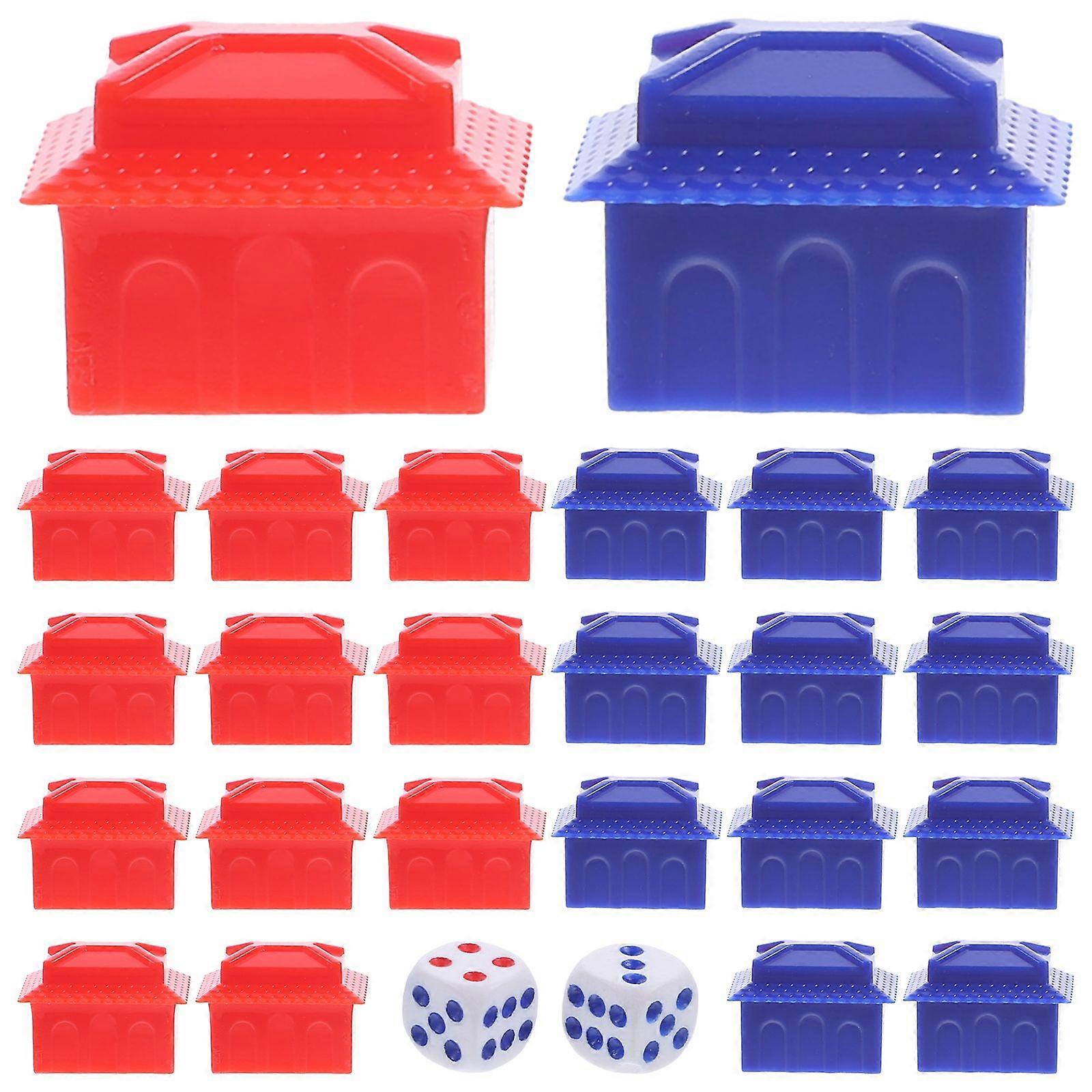 1 Set Board Game Small House Props Rich Man Board Game Replacement House Props