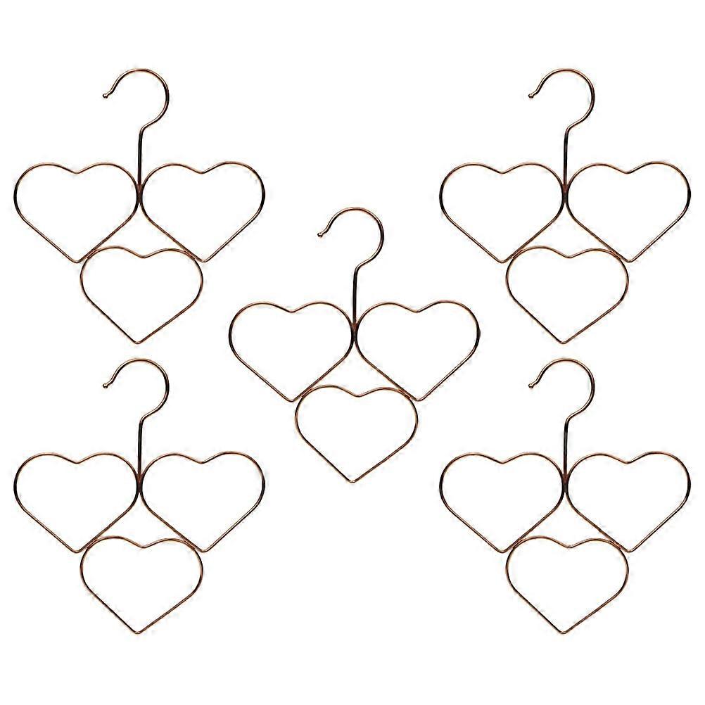 Shawls Hanger Multi-Function Clothes Hangers Heart Shape Wardrobe Accessories Rose .50X20.00X0.30CM Storage 5Pcs