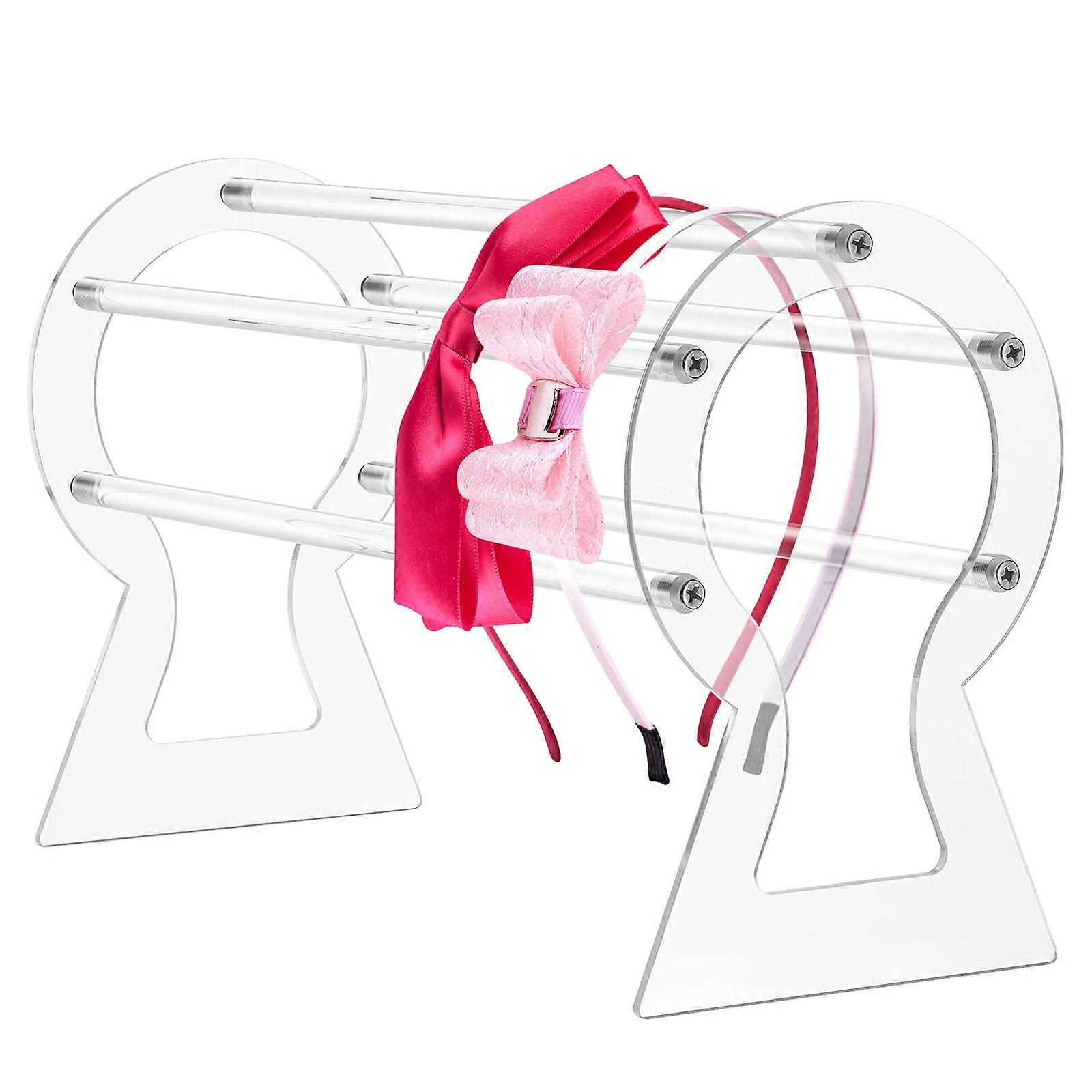 Clear Headband Organizer Stand Acrylic Headband Display Stand Simple Design For Counters 1Pcs
