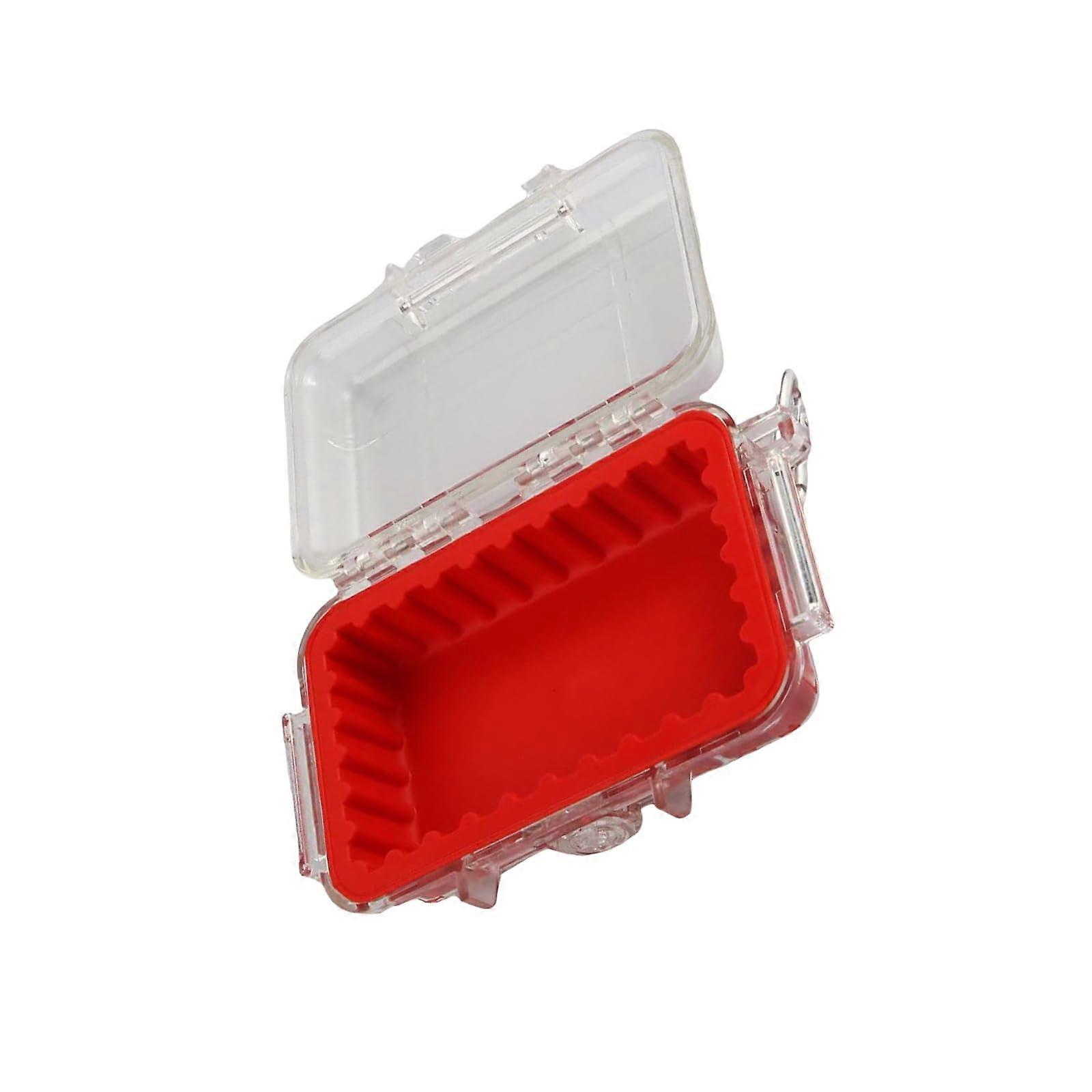 Outdoor Shockproofed Case Proof Storage Box Camping Sealed Box For Camping And Hiking Gears Travel Storage Case Small Red