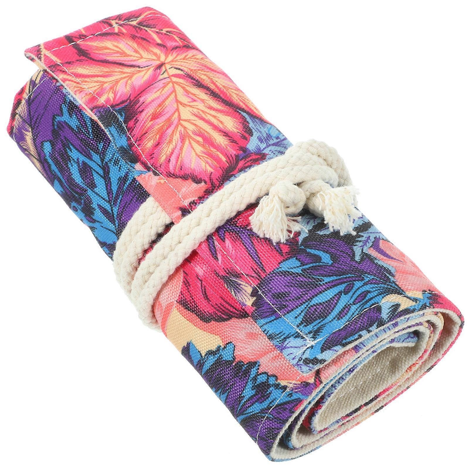 Travel Friendly Paint Brush Protection Case in Purple Maple Leaf for Art Practice and Gifting 1Pack