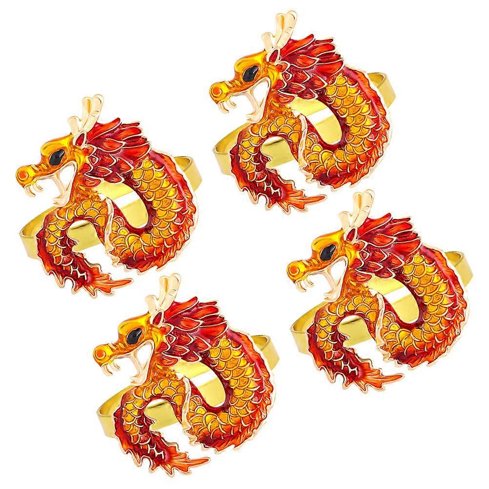 Fancy Napkin Holder Dragon Shape Dining Table Decor Multi Color 4Pcs