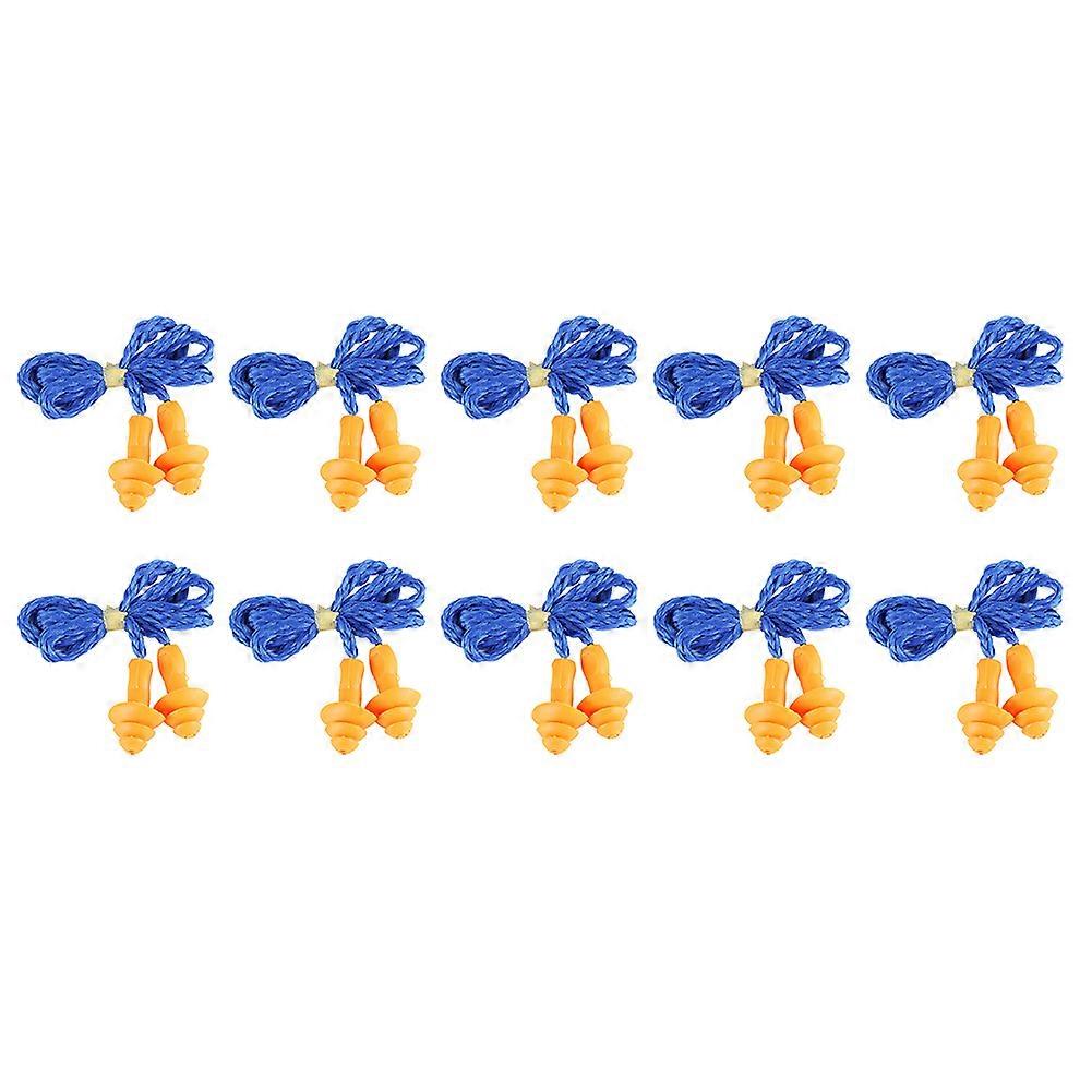 Lot de 10 bouchons d'oreille en caoutchouc thermoplastique en forme de sapin de Noël, pour le sommeil, le travail et la réduction du bruit avec fil